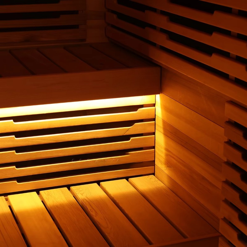 럭셔리 실내 적외선 사우나룸, 풀 글래스 전면 블랙 디 - Spa Wellness Design 리뷰 및 가격