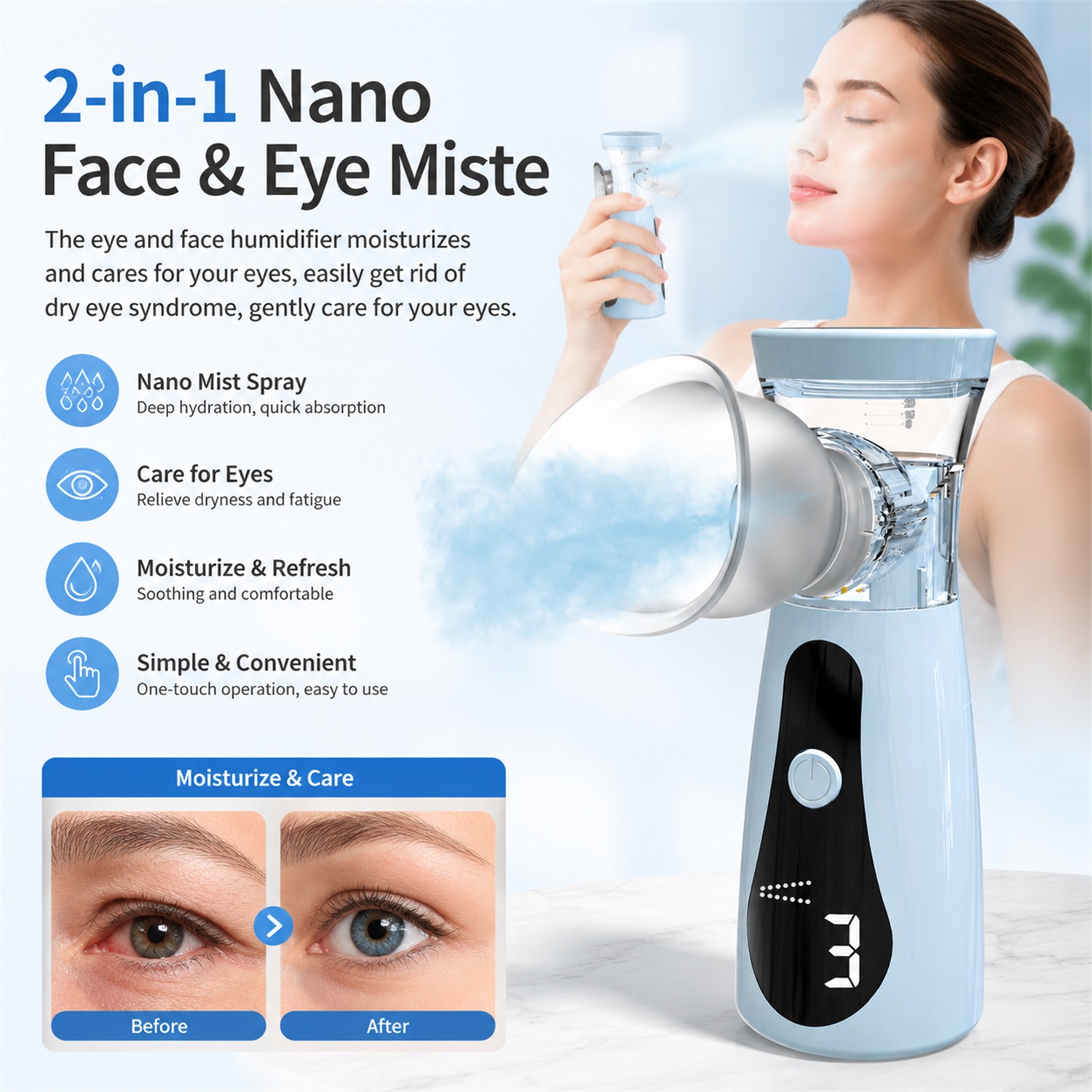 나노 콜드 스프레이 페이셜 스티머 - 미니 휴대용 수분 - Facial Steamer Nano 리뷰 및 가격
