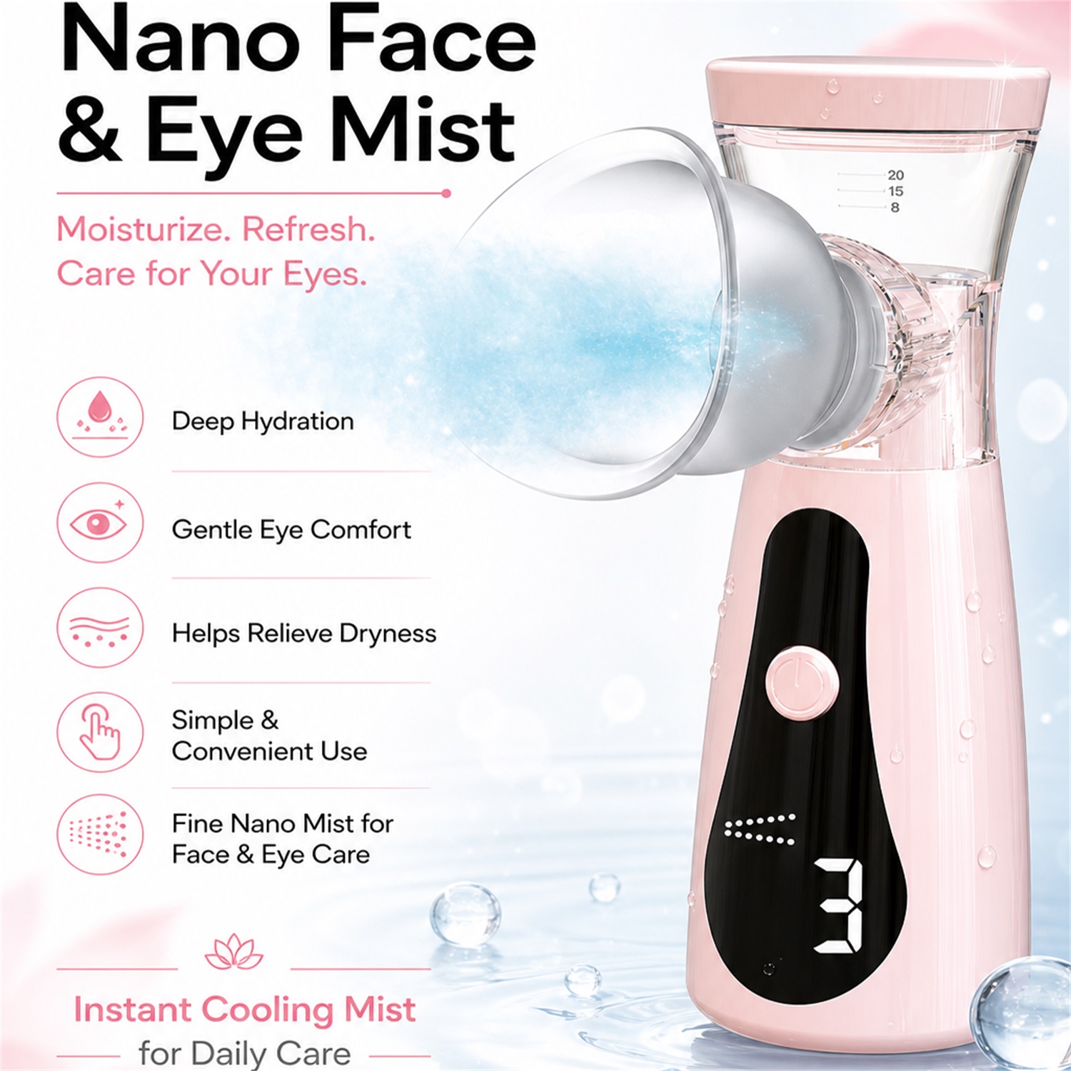 나노 콜드 스프레이 페이셜 스티머 - 미니 휴대용 수분 - Facial Steamer Nano 리뷰 및 가격